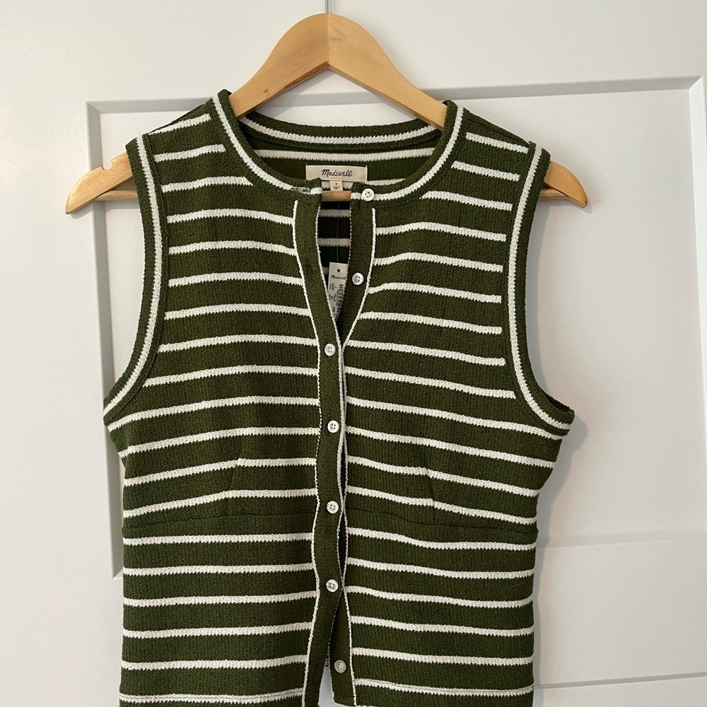 Madewell Split Crewneck Cardigan Tank